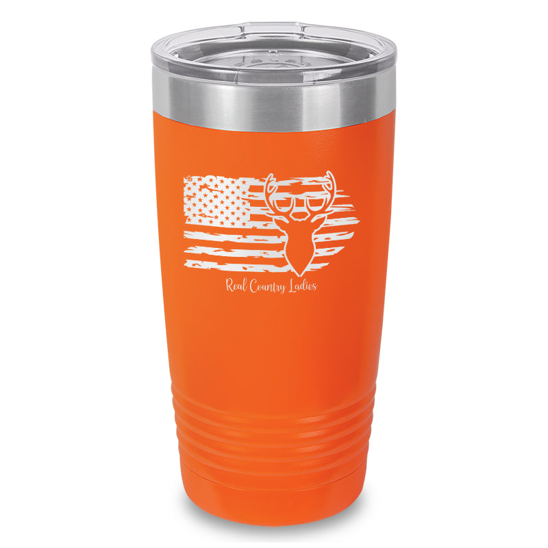 Black Friday | Deer USA Flag Laser Etched Tumbler