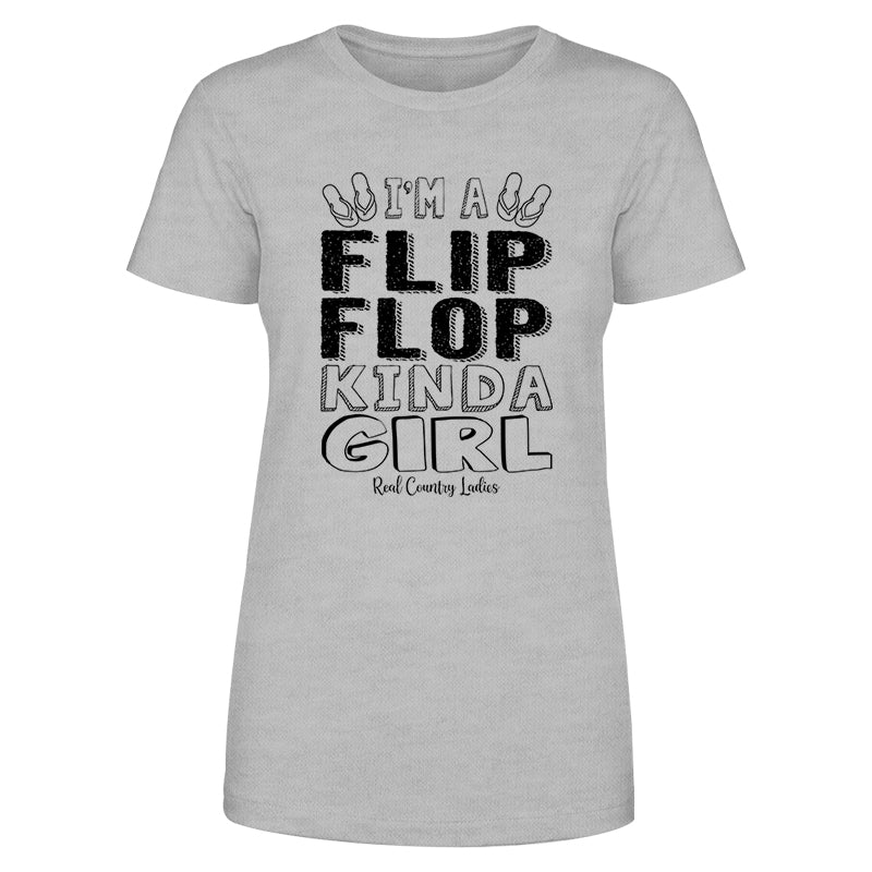 Blowout |  I'm A Flip Flop Kinda Girl Black Print Front Apparel