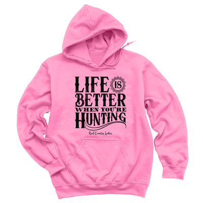 Blowout | Life Is Better When You're Hunting Black Print Hoodies & Long Sleeves