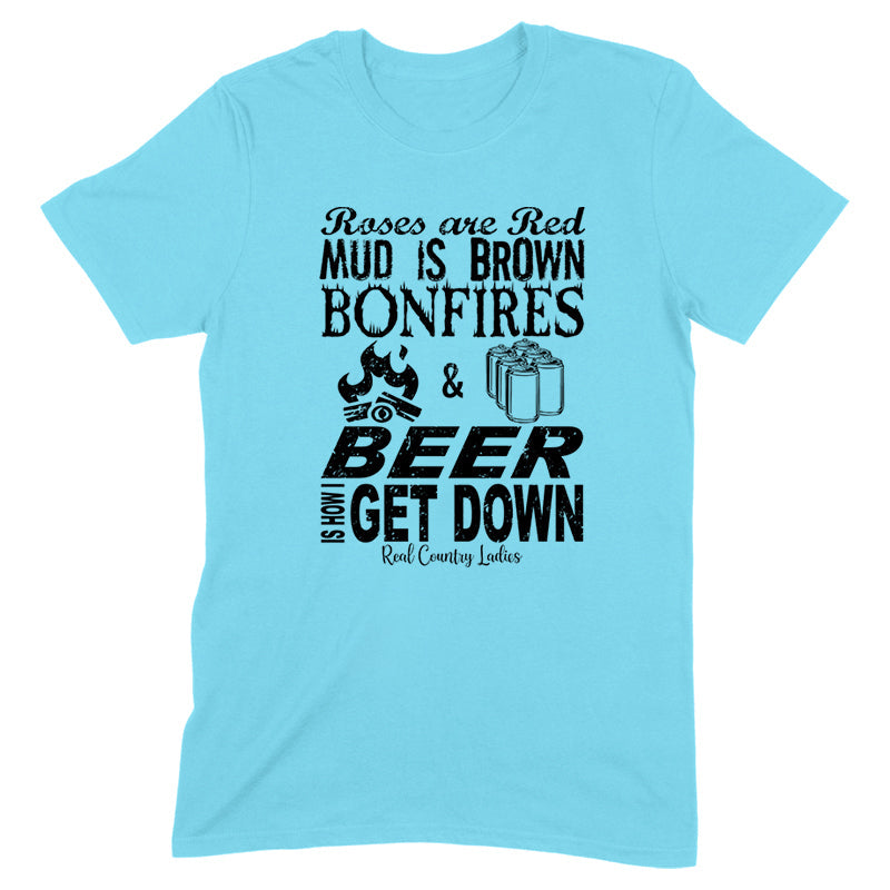 Blowout |  Bonfires And Beer Black Print Front Apparel