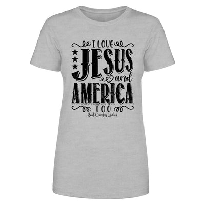 Blowout |  I Love Jesus And America Too Black Print Front Apparel