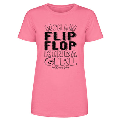 Blowout |  I'm A Flip Flop Kinda Girl Black Print Front Apparel