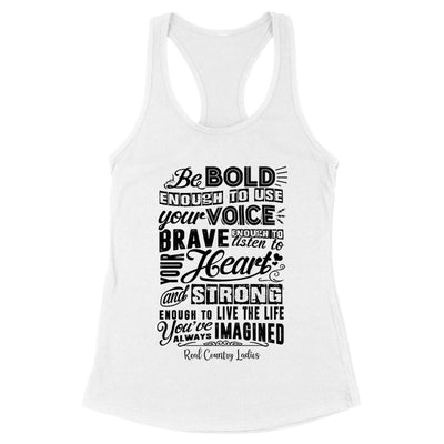 Blowout |  Bold Brave And Strong Black Print Front Apparel