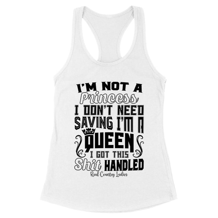 Black Friday | I'm Not A Princess Black Print Front Apparel