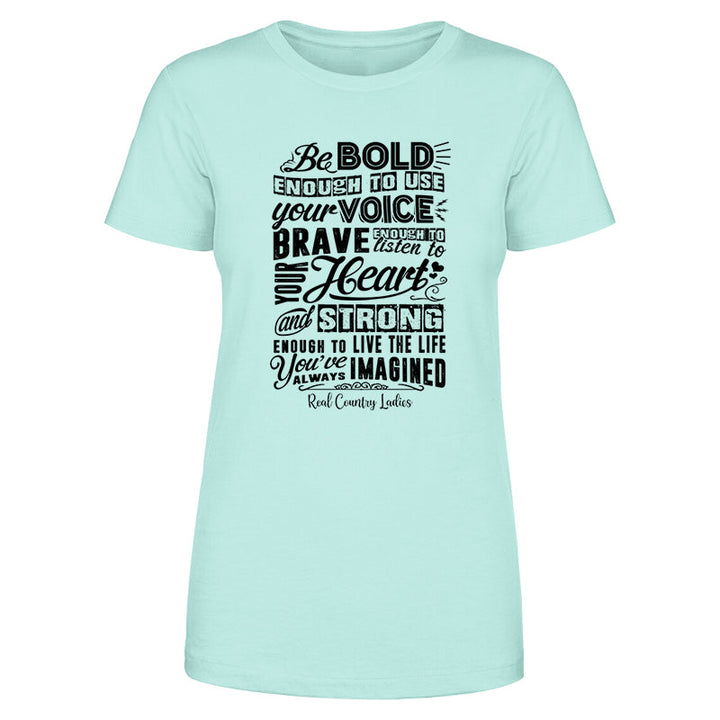 Black Friday | Bold Brave And Strong Black Print Front Apparel