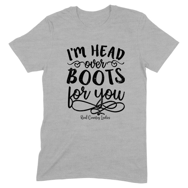 Black Friday | I'm Head Over Boots For You Black Print Front Apparel