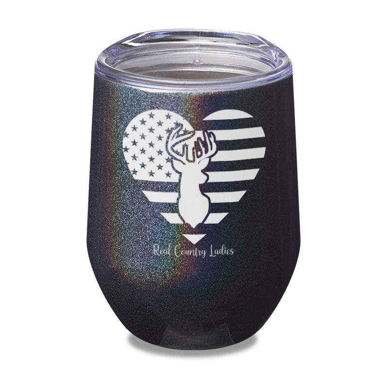 Black Friday | Flag Heart Deer Laser Etched Tumbler