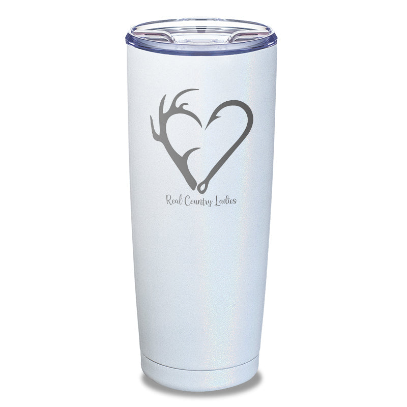 Black Friday | Hunting Fishing Heart Laser Etched Tumbler