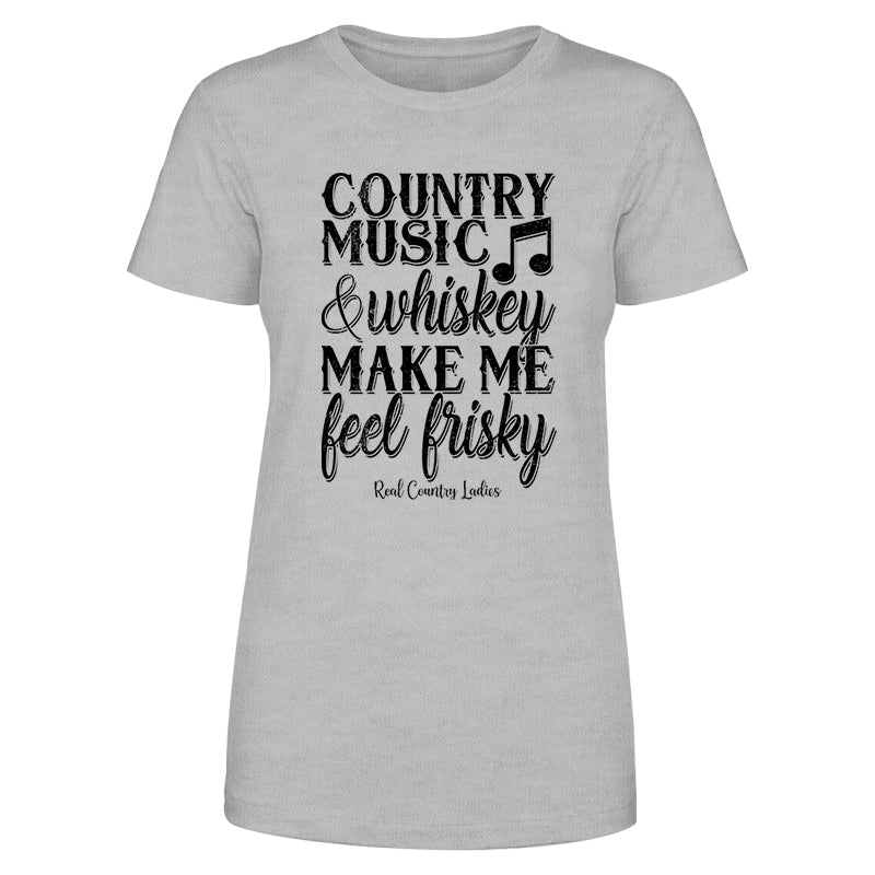 Blowout |  Country Music And Whiskey Black Print Front Apparel