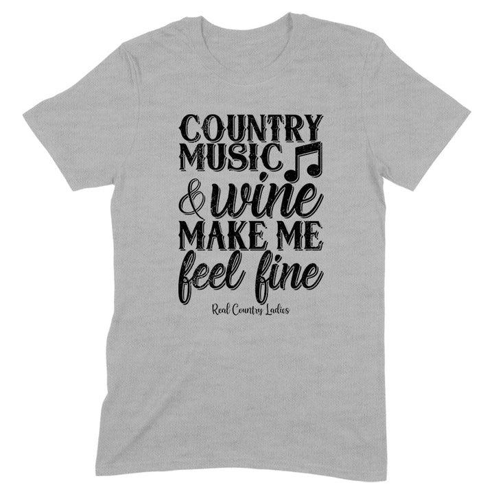 Black Friday | Country Music And Wine Black Print Front Apparel