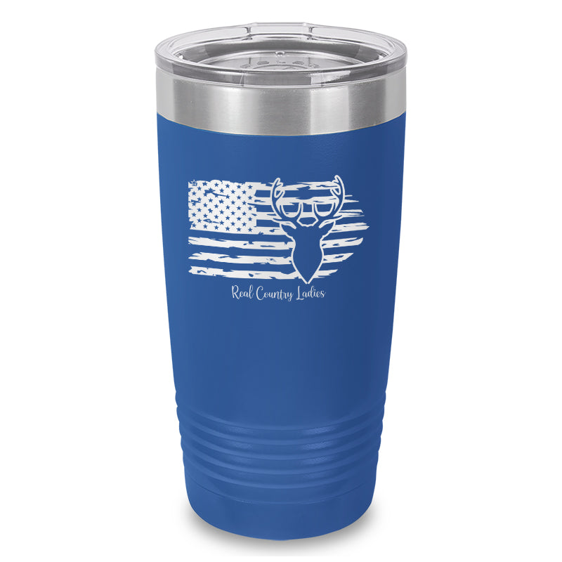 Black Friday | Deer USA Flag Laser Etched Tumbler