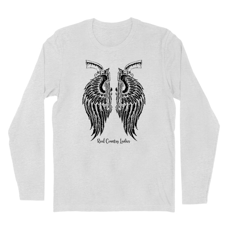 Black Friday | Angel Wings Revolver Black Print Hoodies & Long Sleeves