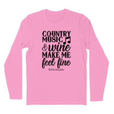 Blowout | Country Music And Wine Black Print Hoodies & Long Sleeves