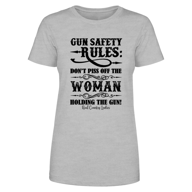 Black Friday | Gun Safety Rules Black Print Front Apparel