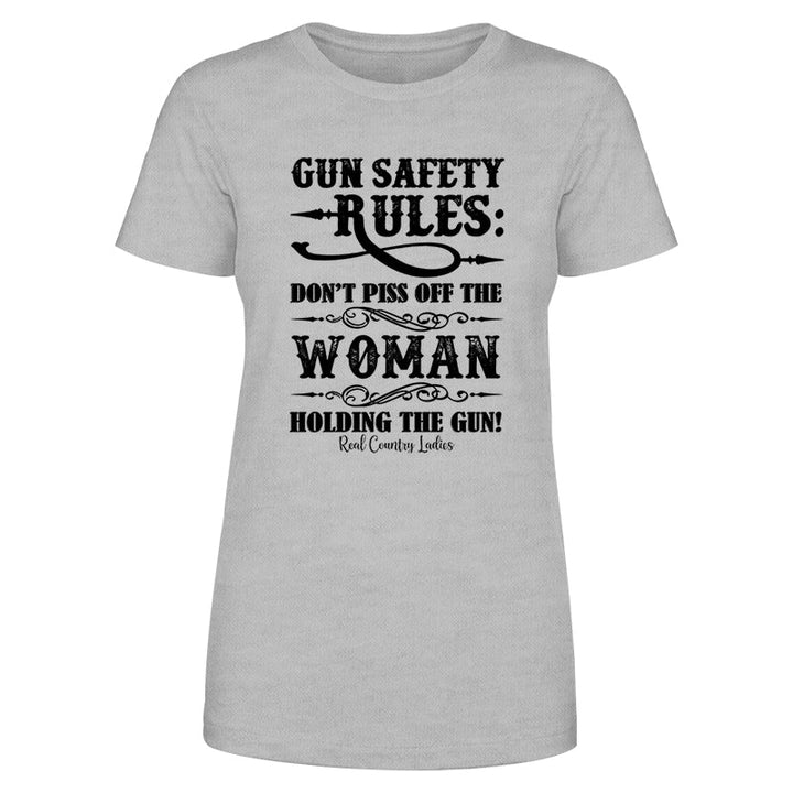 Black Friday | Gun Safety Rules Black Print Front Apparel