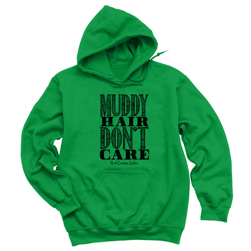 Blowout | Muddy Hair Don't Care Black Print Hoodies & Long Sleeves