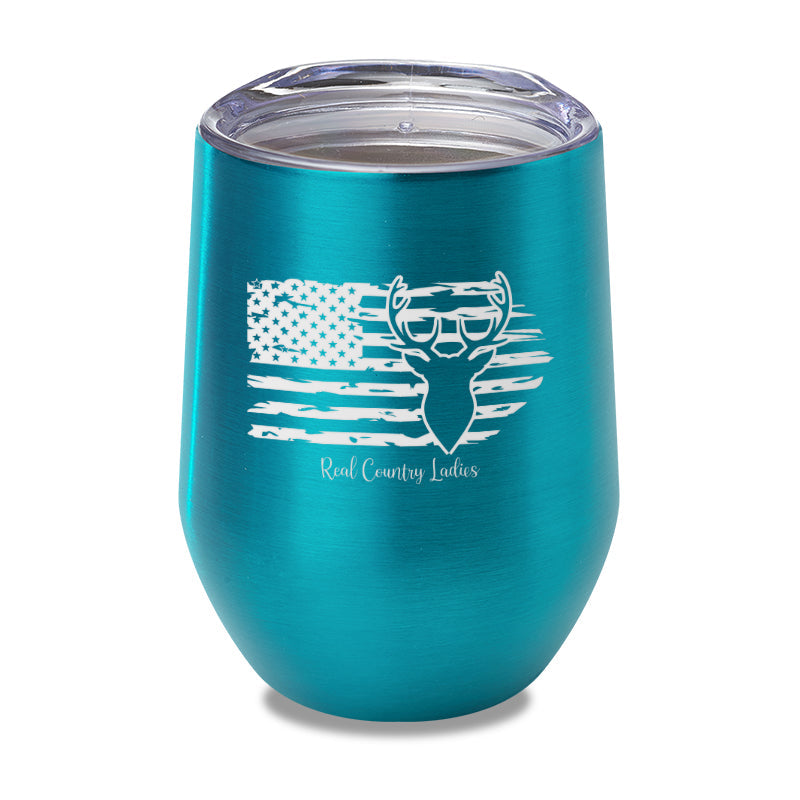 Black Friday | Deer USA Flag Laser Etched Tumbler