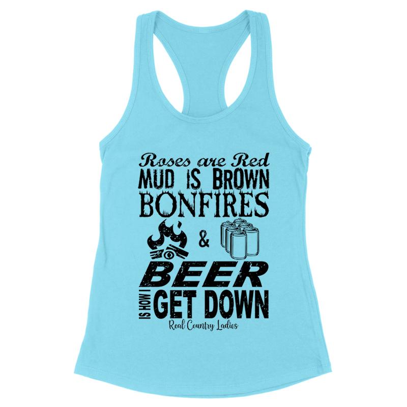 Blowout |  Bonfires And Beer Black Print Front Apparel