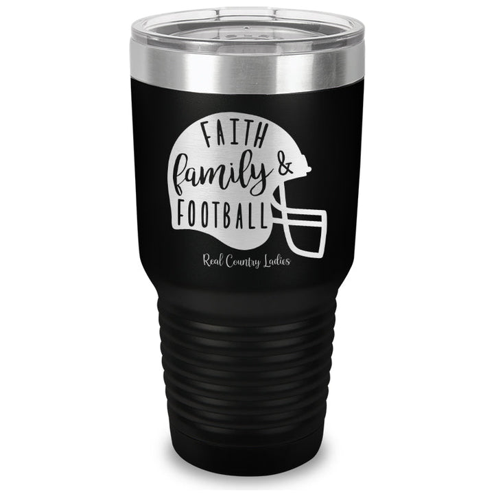 Black Friday | Faith Family Football Laser Etched Tumbler