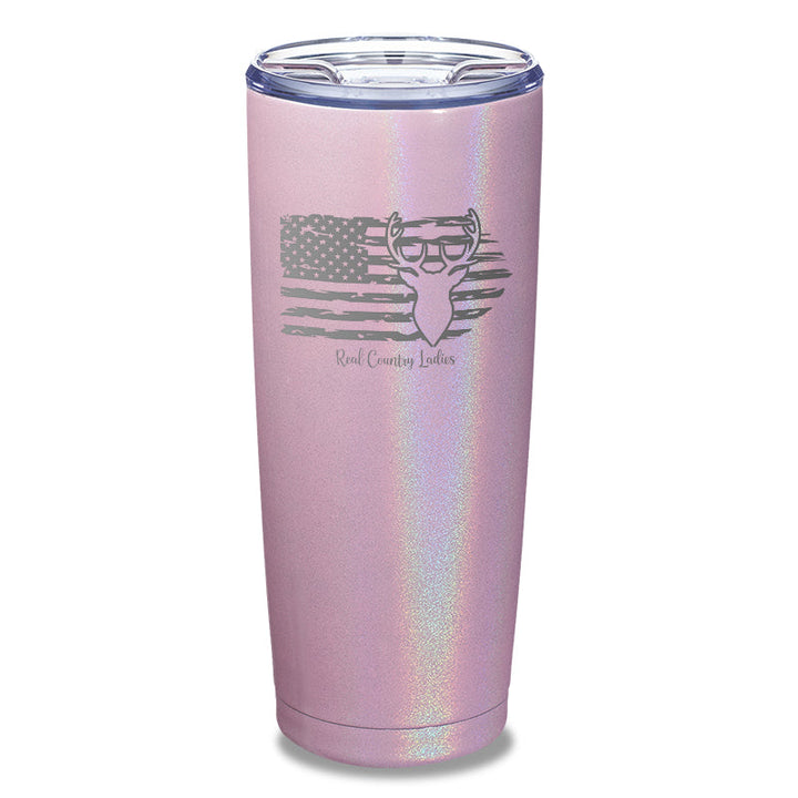 Black Friday | Deer USA Flag Laser Etched Tumbler