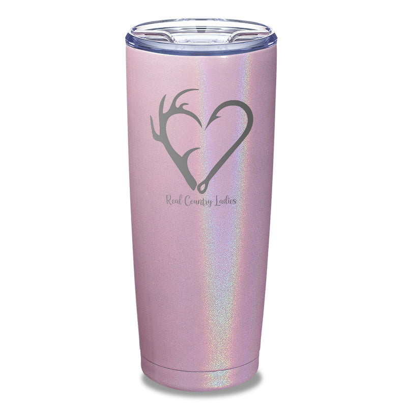 Black Friday | Hunting Fishing Heart Laser Etched Tumbler