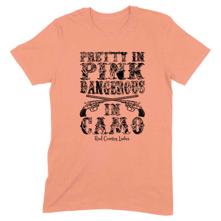 Black Friday | Pretty In Pink Dangerous In Camo Black Print Front Apparel