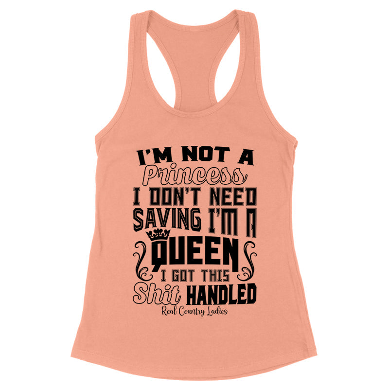 Black Friday | I'm Not A Princess Black Print Front Apparel