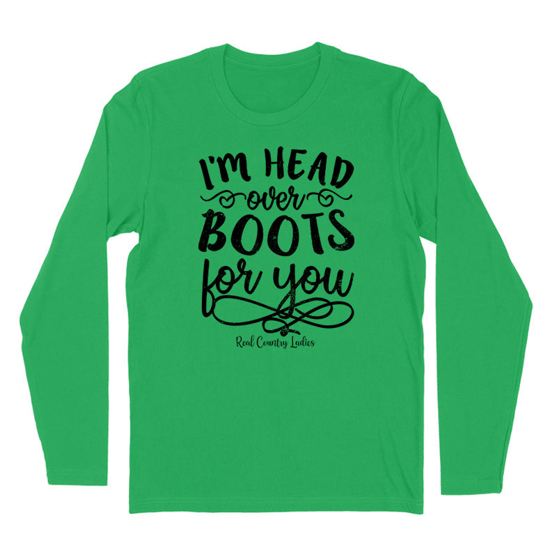 Blowout | I'm Head Over Boots For You Black Print Hoodies & Long Sleeves