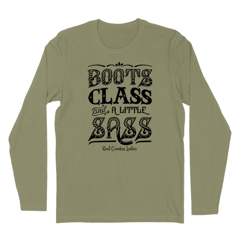 Blowout | Boots Class And A Little Sass Black Print Hoodies & Long Sleeves