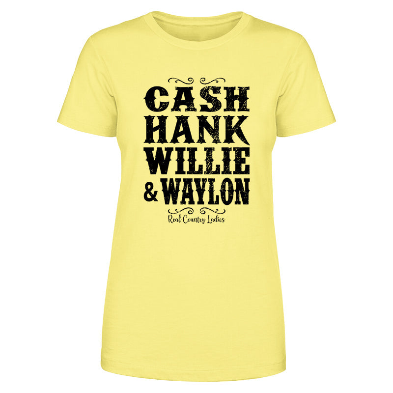 Blowout |  Cash Hank Willie Waylon Black Print Front Apparel