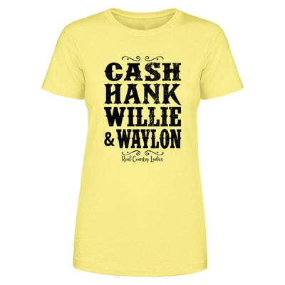 Blowout |  Cash Hank Willie Waylon Black Print Front Apparel