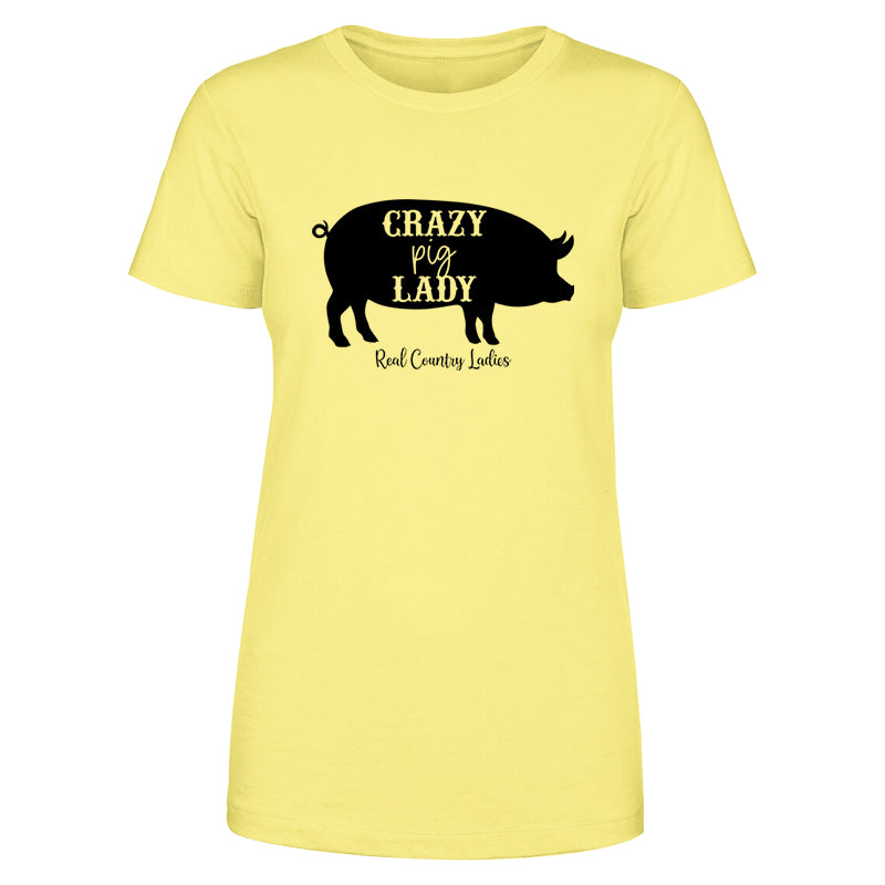 Blowout |  Crazy Pig Lady Black Print Apparel