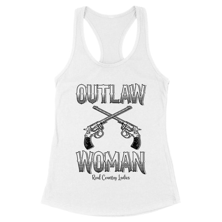 Black Friday | Outlaw Woman Black Print Front Apparel