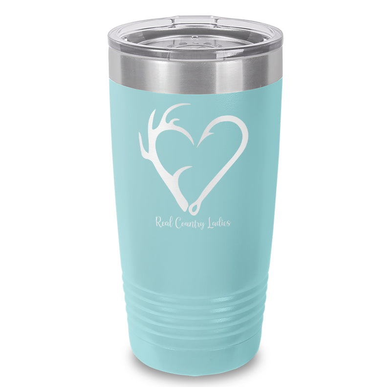 Black Friday | Hunting Fishing Heart Laser Etched Tumbler