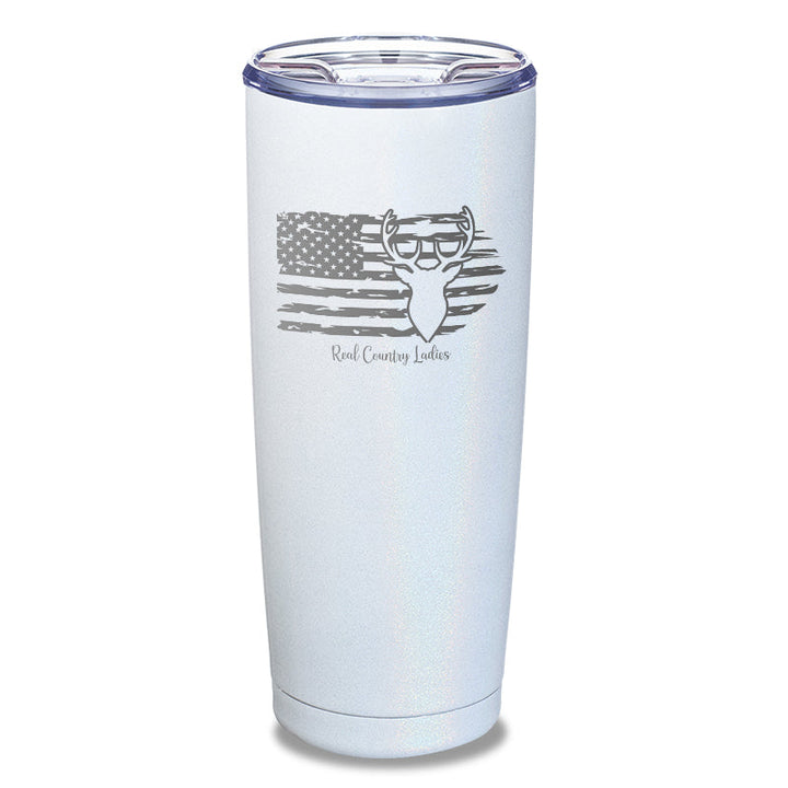 Black Friday | Deer USA Flag Laser Etched Tumbler