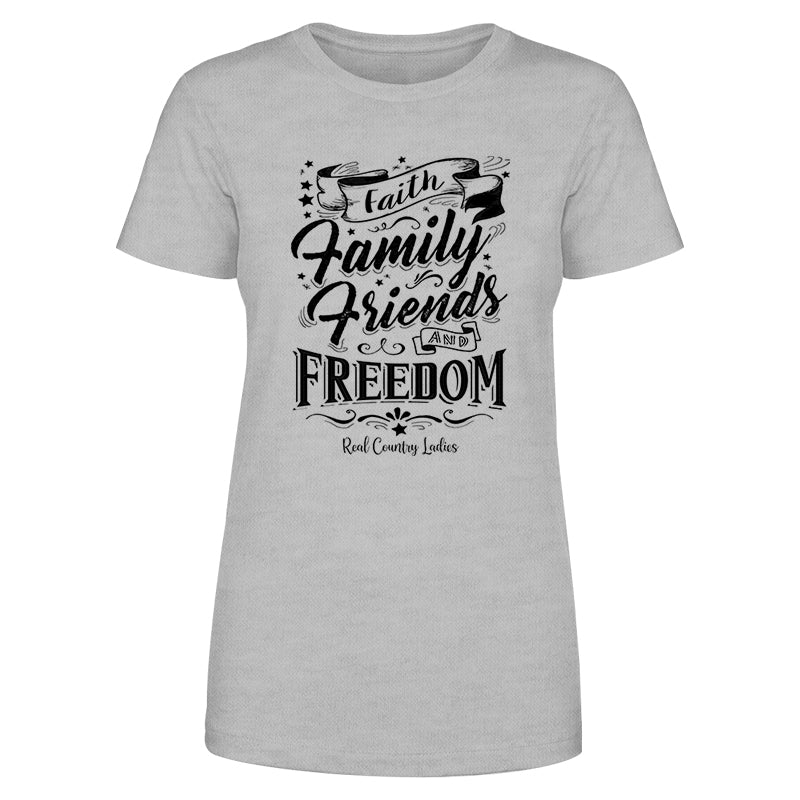 Blowout |  Faith Family Friends Black Print Front Apparel