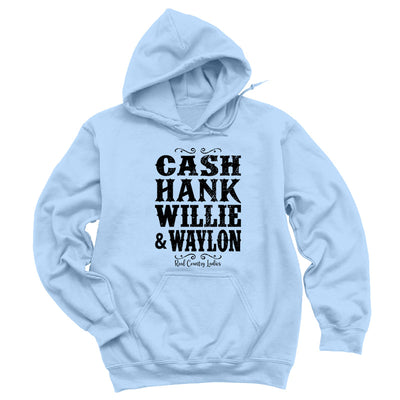 Blowout | Cash Hank Willie Waylon Black Print Hoodies & Long Sleeves