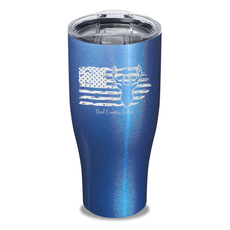 Black Friday | Deer USA Flag Laser Etched Tumbler