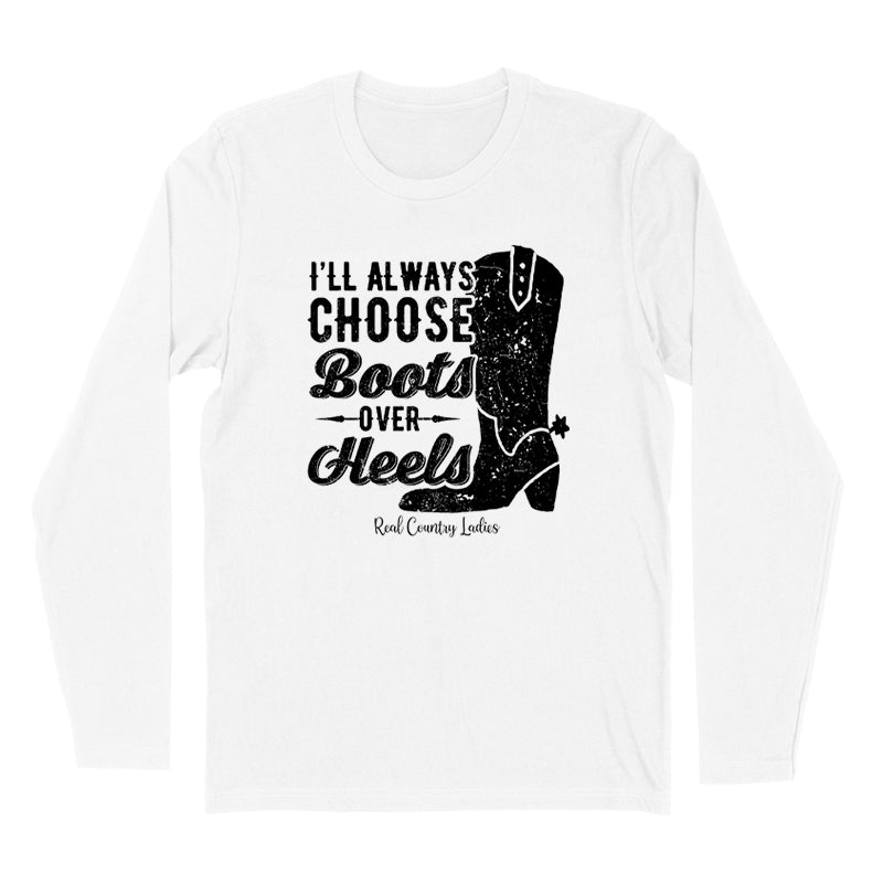 Blowout | I'll Always Choose Boots Black Print Hoodies & Long Sleeves