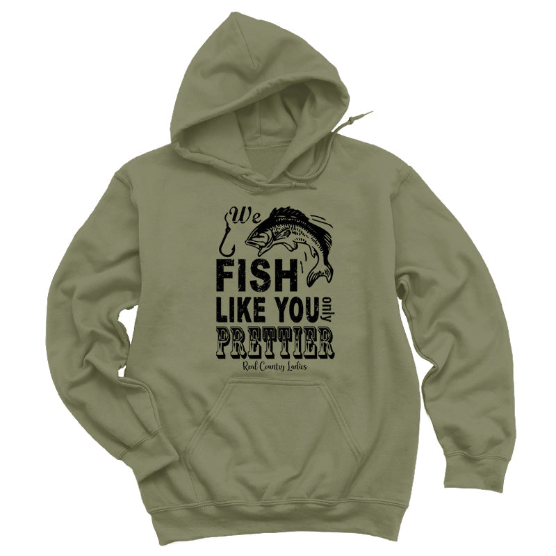 Blowout | We Fish Like You Black Print Hoodies & Long Sleeves