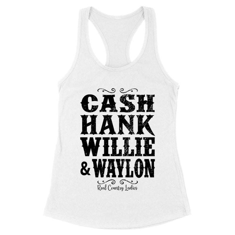 Black Friday | Cash Hank Willie Waylon Black Print Front Apparel