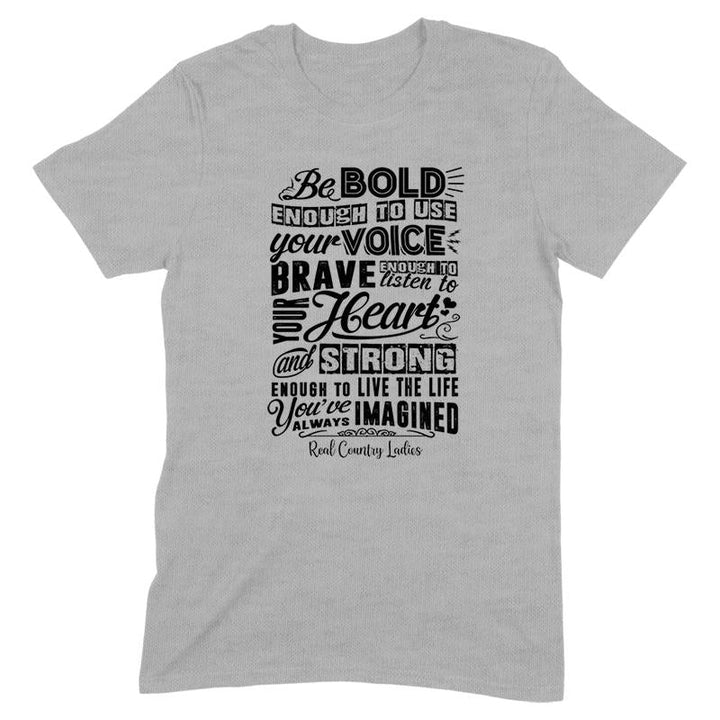 Black Friday | Bold Brave And Strong Black Print Front Apparel