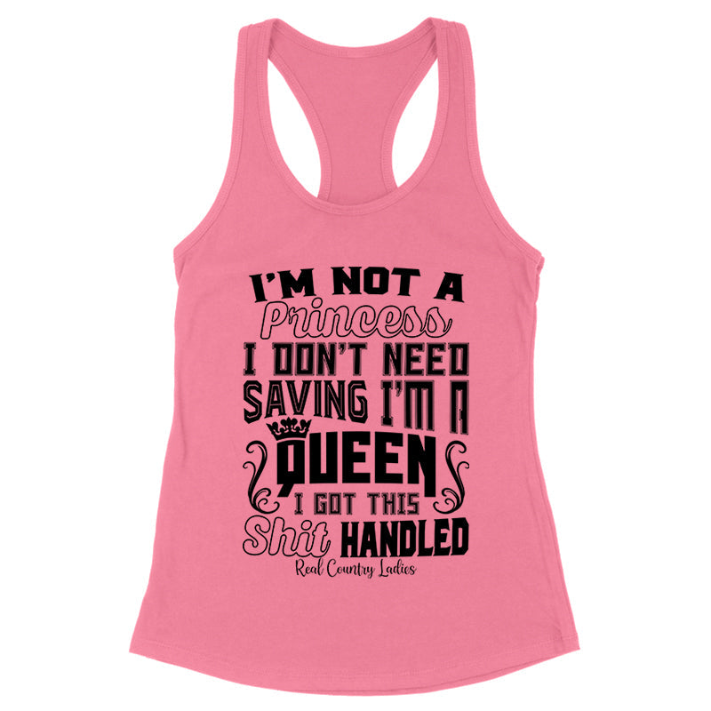 Black Friday | I'm Not A Princess Black Print Front Apparel