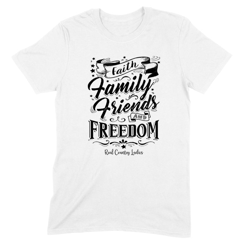 Black Friday | Faith Family Friends Black Print Front Apparel