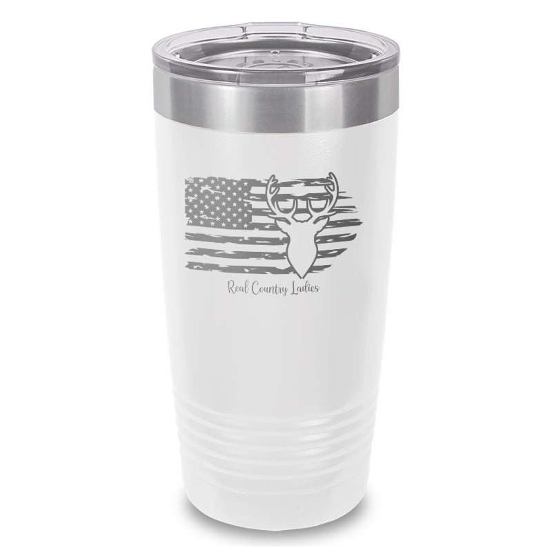 Black Friday | Deer USA Flag Laser Etched Tumbler