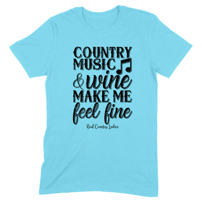 Blowout |  Country Music And Wine Black Print Front Apparel