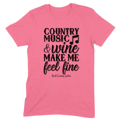 Blowout |  Country Music And Wine Black Print Front Apparel