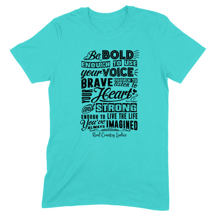 Black Friday | Bold Brave And Strong Black Print Front Apparel