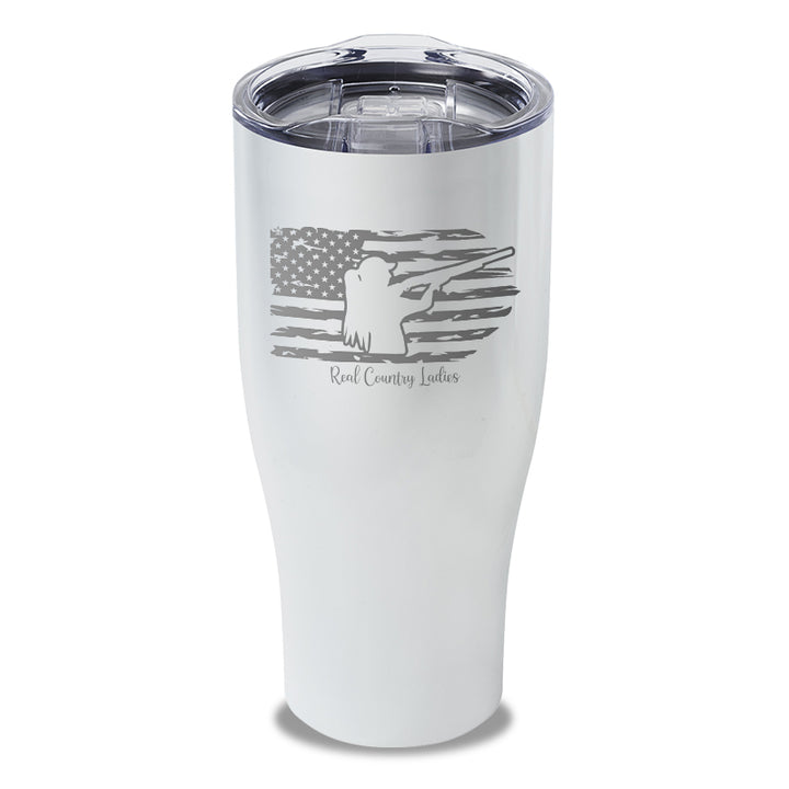 Shotgun USA Flag Laser Etched Tumbler