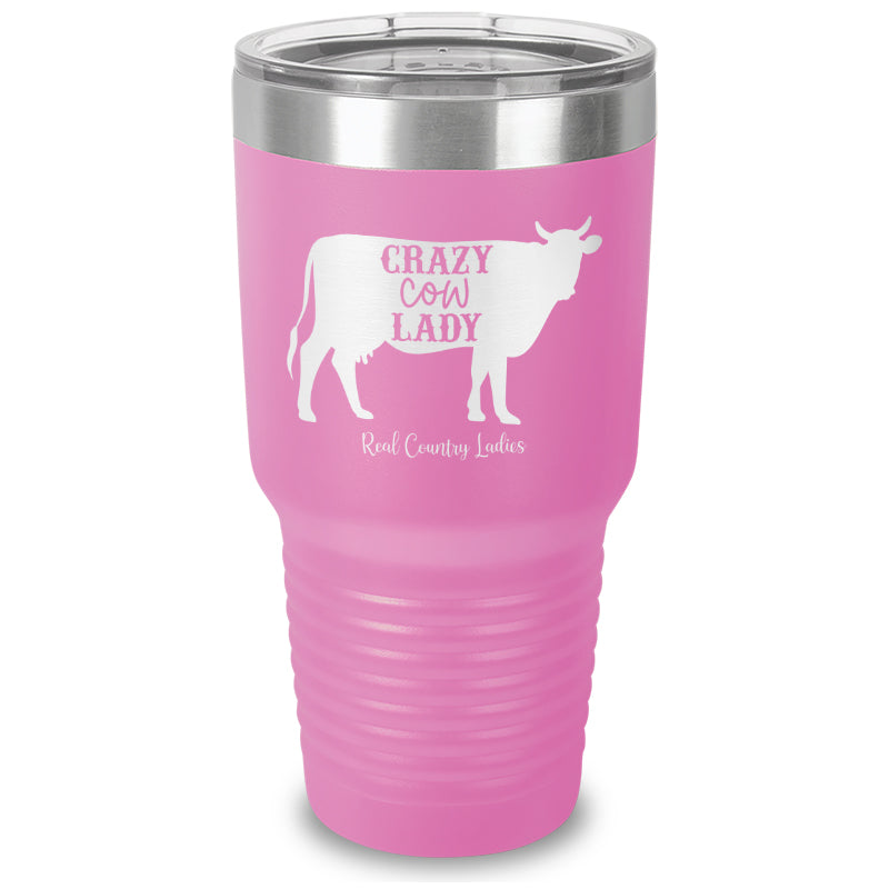 Crazy Cow Lady Laser Etched Tumbler